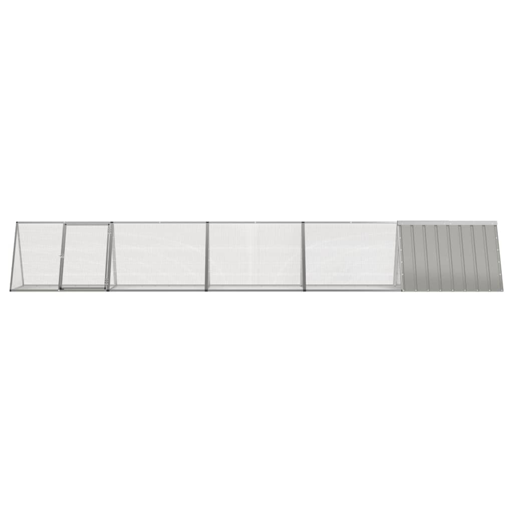 Conejera vidaxxl 504,5x80,5x71 cm acero galvanizado gris