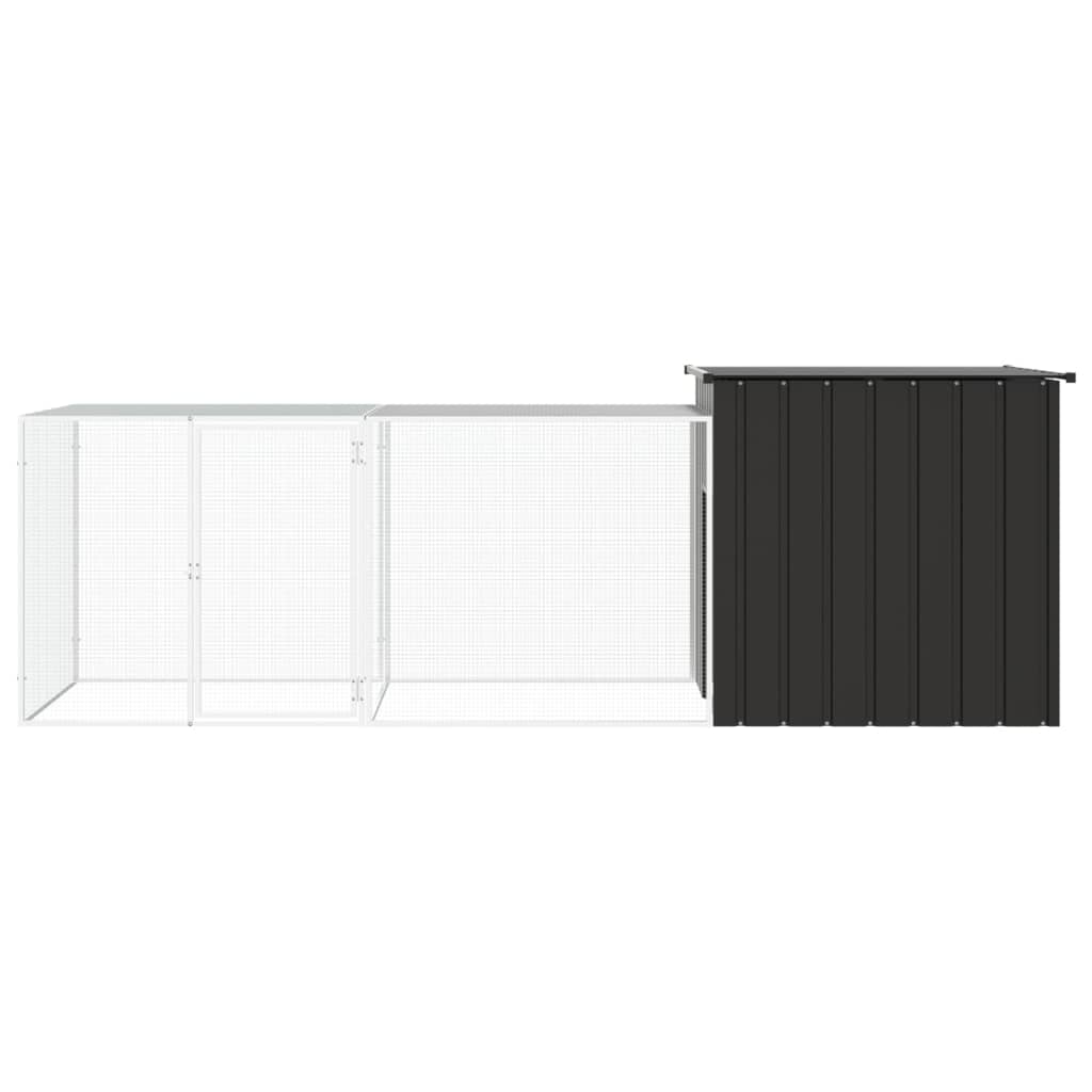 Vidaxl Chicken Coop 300x91x100 cm de acero galvanizado antracita
