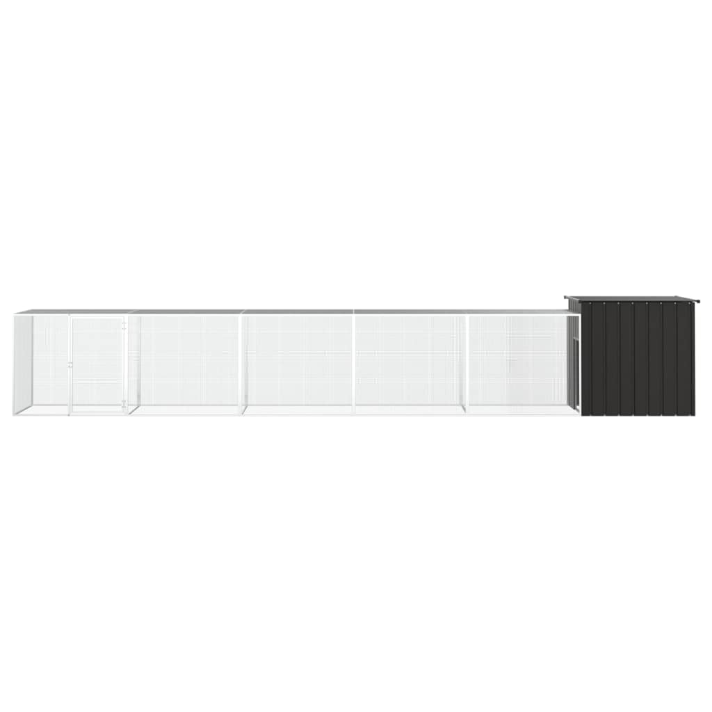 Vidaxl Chicken Coop 600x91x100 cm de acero galvanizado antracita