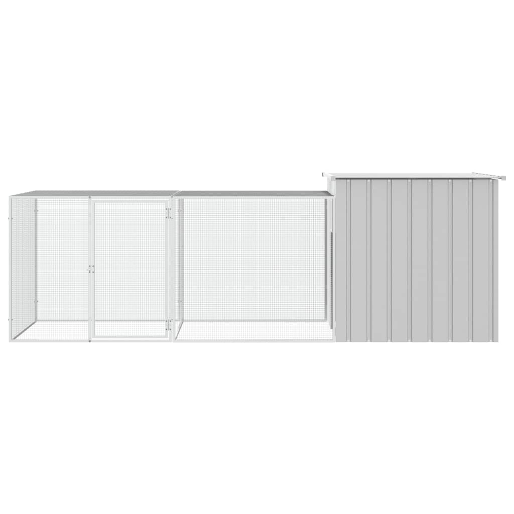 Vidaxl Chicken Coop 300x91x100 cm grigio galvanizzato