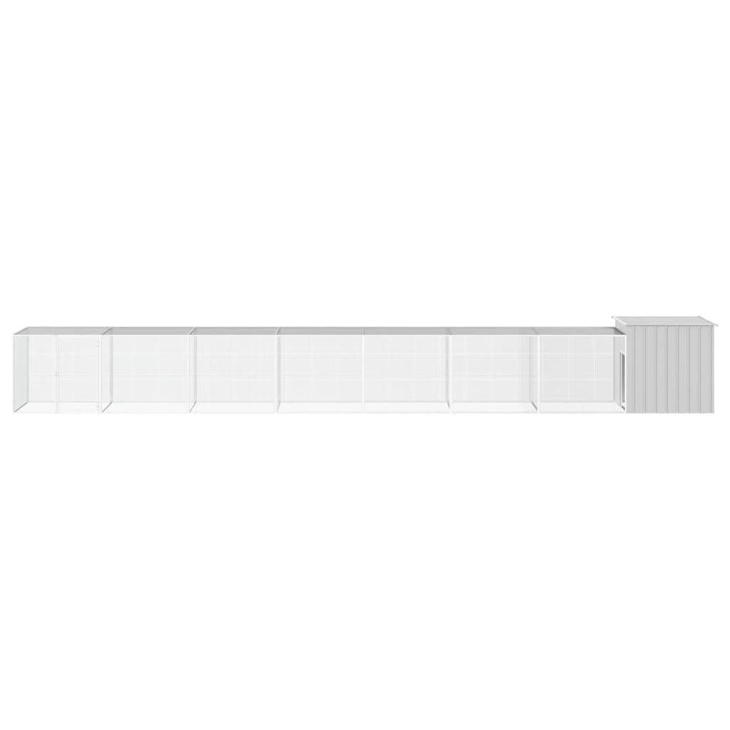Vidaxl Chicken Coop 800x91x100 cm grigio galvanizzato