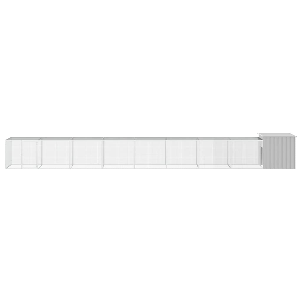 Vidaxl Chicken Coop 900x91x100 cm de acero galvanizado gris