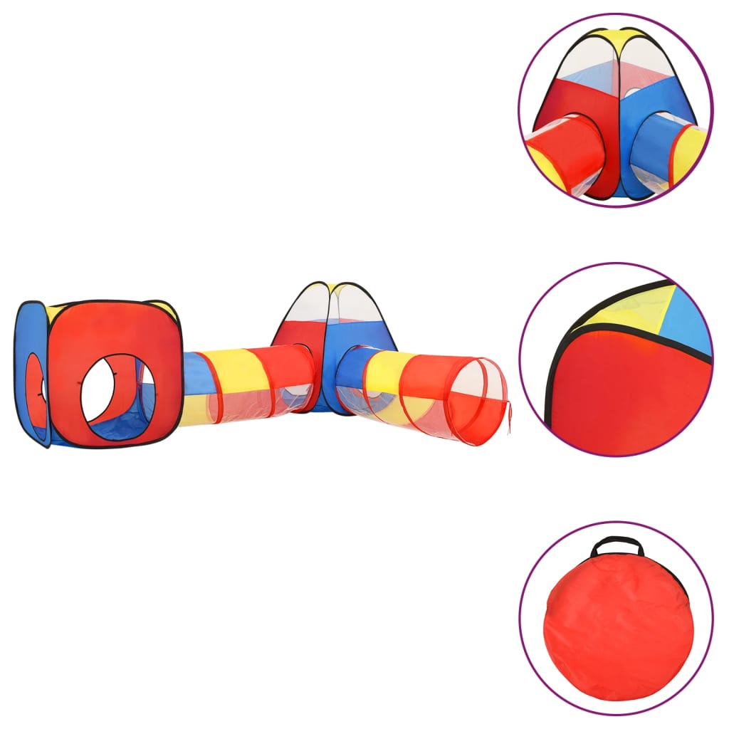 Tienda de juego para niños Vidaxl con 250 bolas 190x264x90 cm multi -columinado