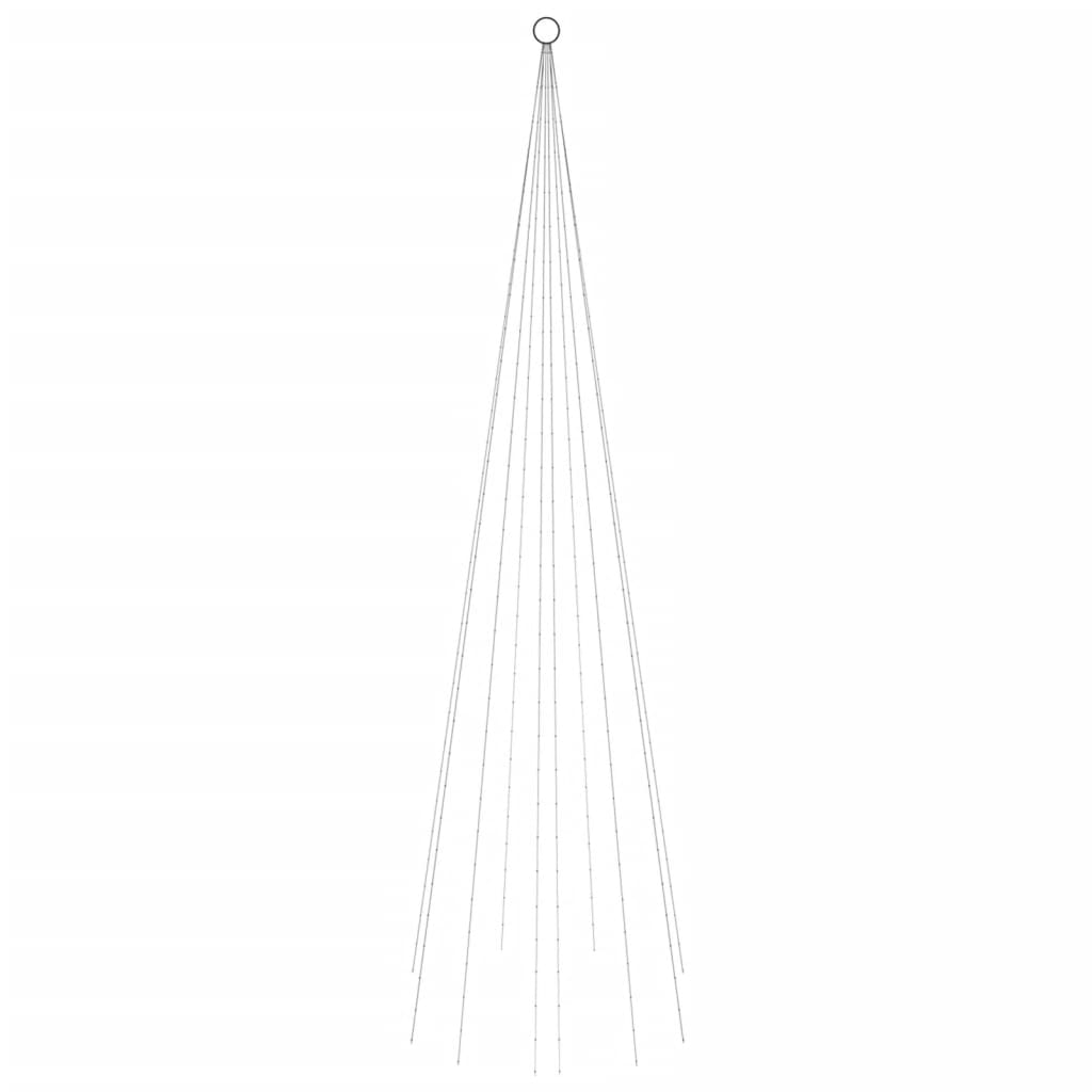 Vidaxl Flagpole Christmas Tree 310 LED White White 300 cm
