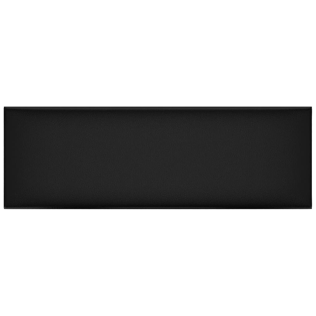 Paneles de pared Vidaxl 12 st 3.24 m² 90x30 cm de cuero artificial negro