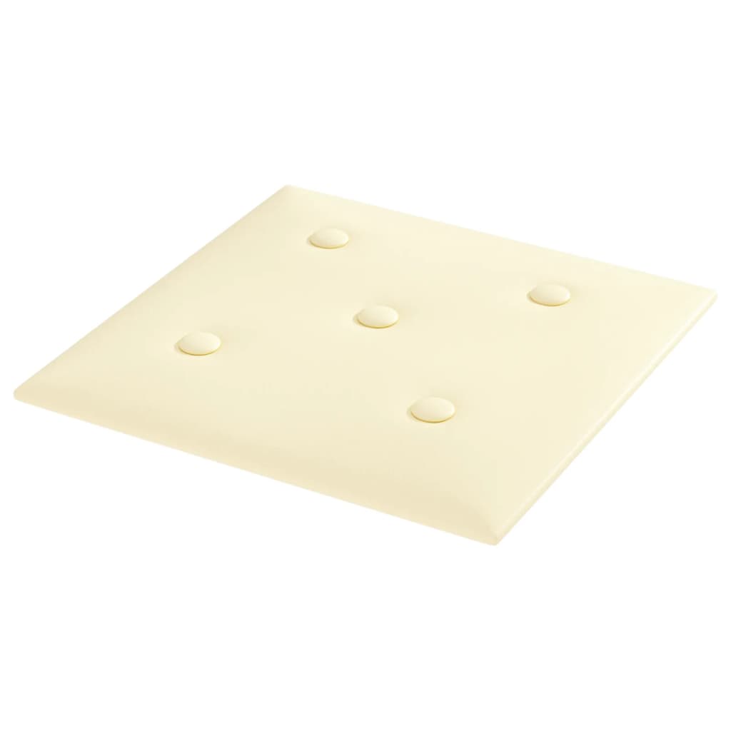 Paneles de pared Vidaxl 12 St 1.08 m² 30x30 cm de crema de cuero artificial