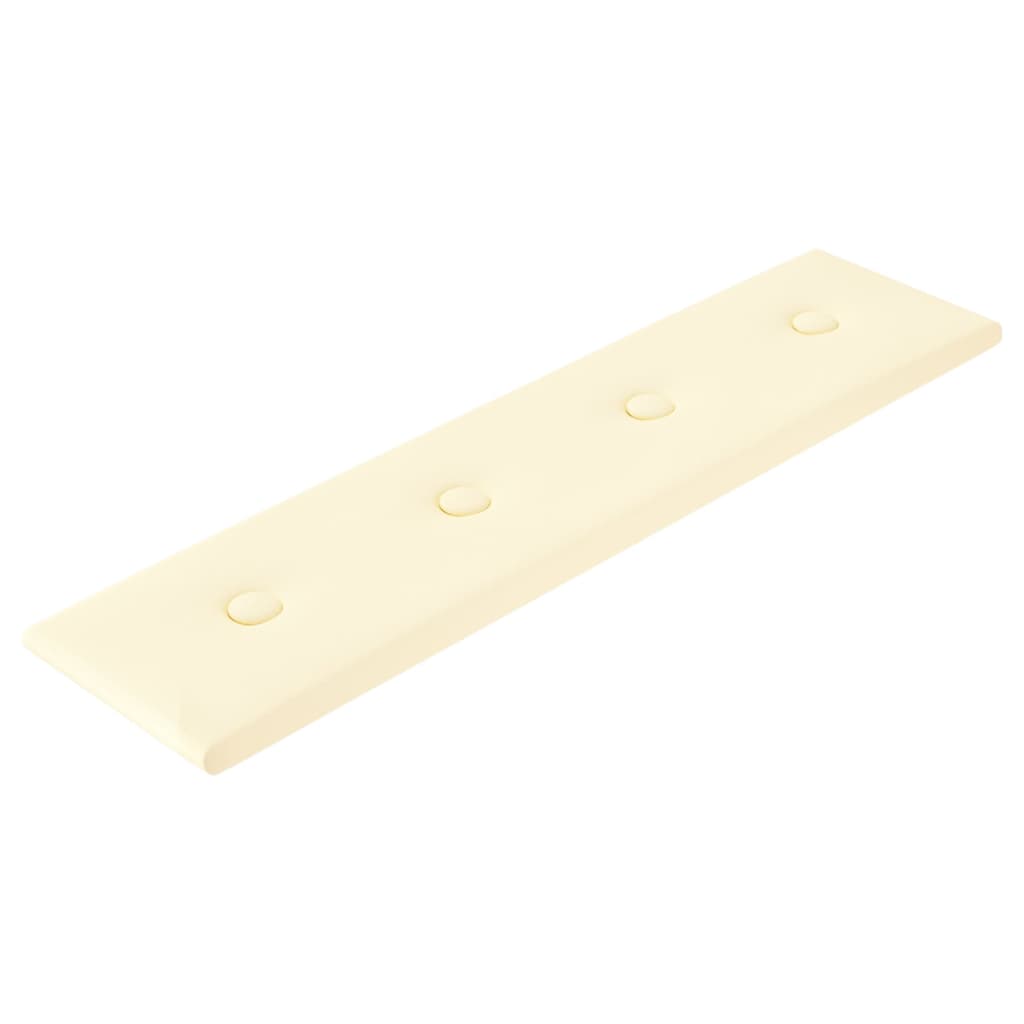 Paneles de pared Vidaxl 12 St 1.08 m² 60x15 cm de crema de cuero artificial