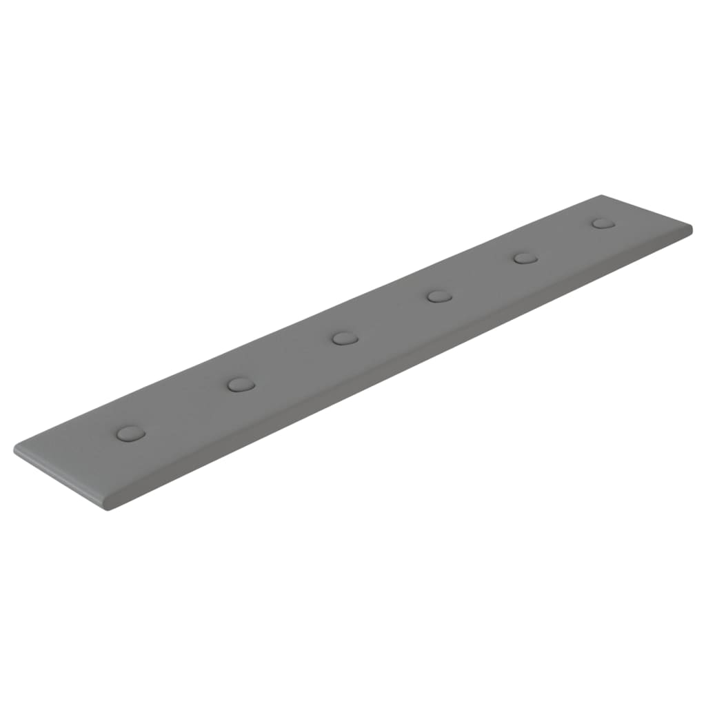 Paneles de pared Vidaxl 12 st 1.62 m² 90x15 cm de cuero artificial gris