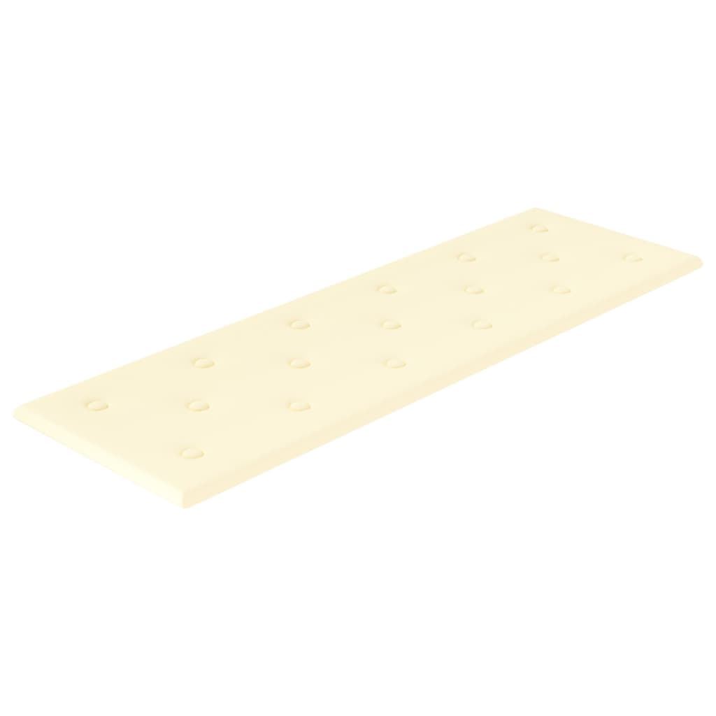 Paneles de pared Vidaxl 12 st 3.24 m² 90x30 cm de crema de cuero artificial