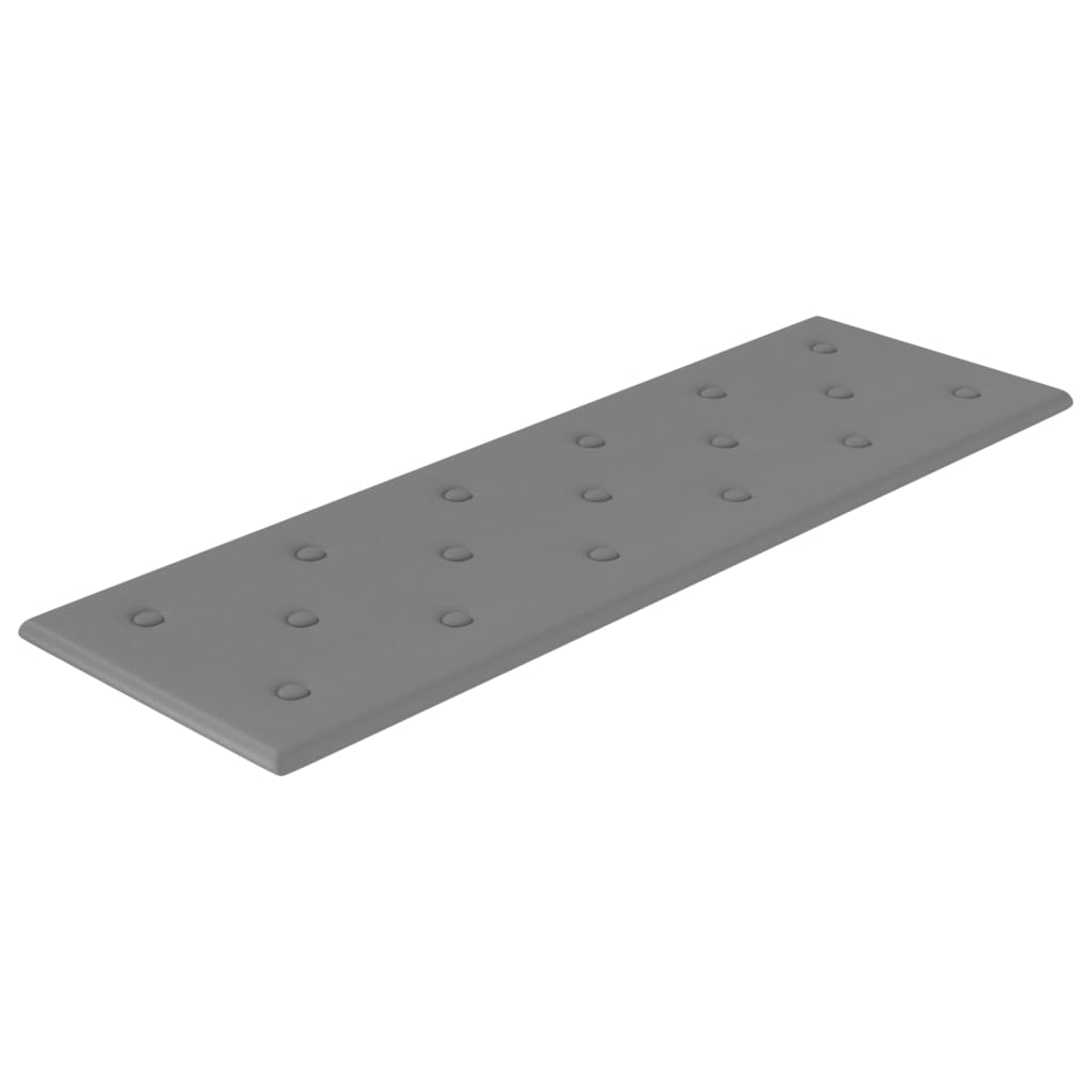 Paneles de pared Vidaxl 12 st 3.24 m² 90x30 cm de cuero artificial gris