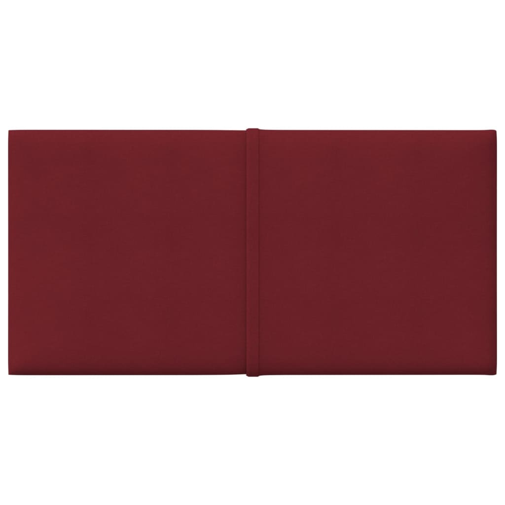 Paneles de pared Vidaxl 12 PCS 0.54 m² 30x15 cm Vino de tela rojo