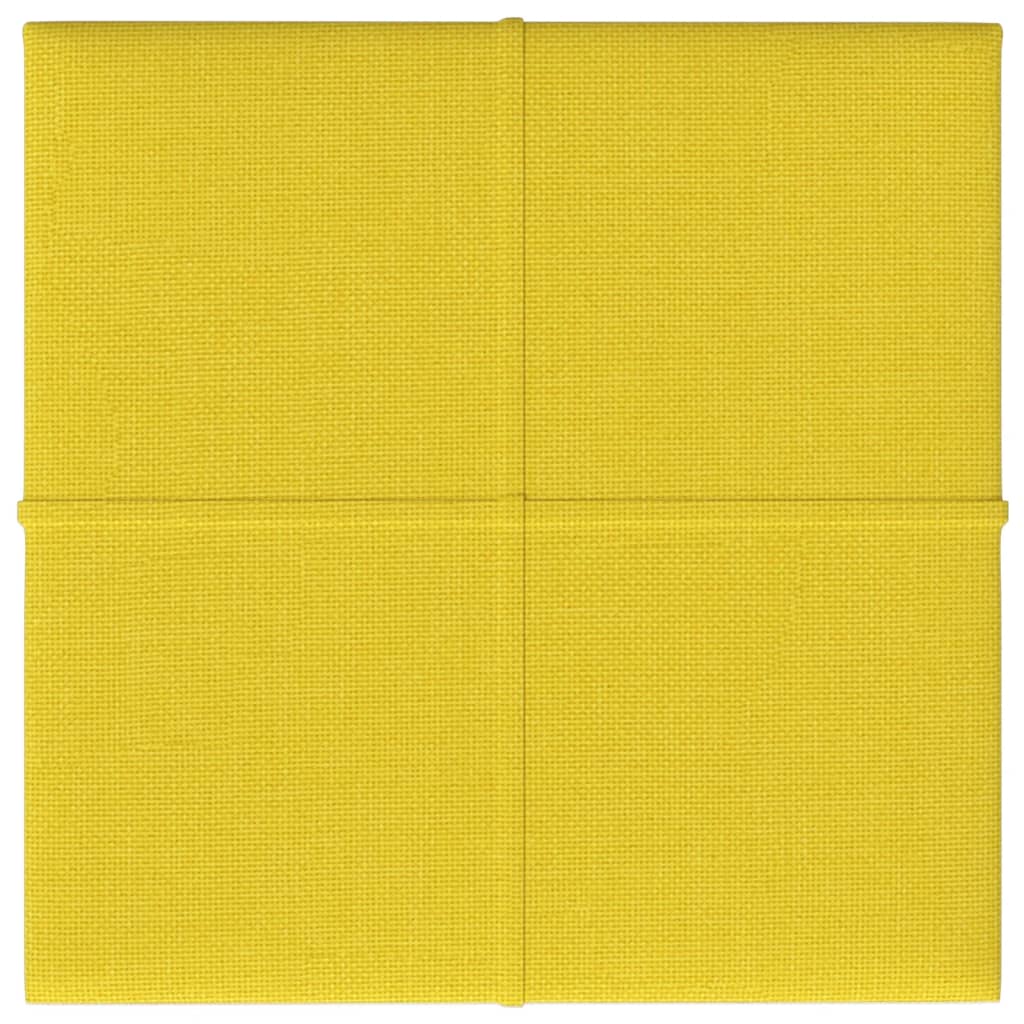 Paneles de pared Vidaxl 12 st 1.08 m² 30x30 cm de tela amarillo