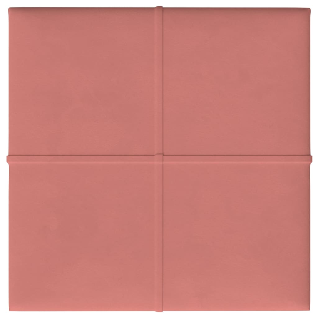Paneles de pared Vidaxl 12 st 1.08 m² 30x30 cm de terciopelo rosa