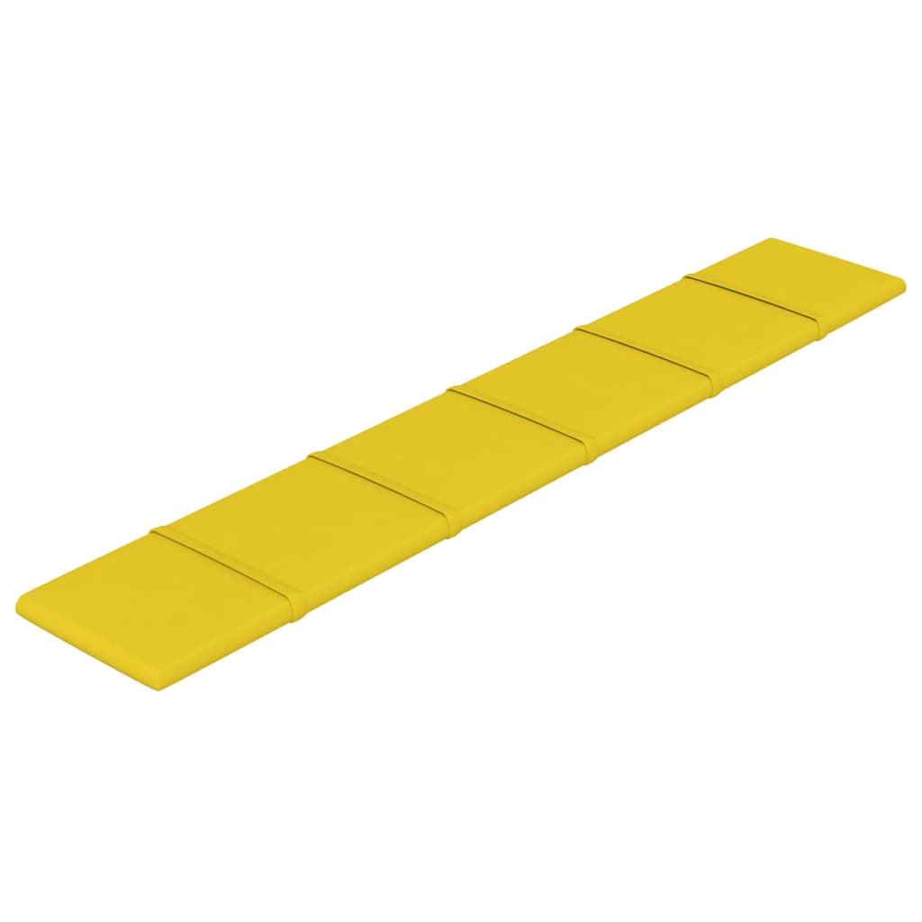 Paneles de pared Vidaxl 12 st 1.62 m² 90x15 cm de tela amarillo