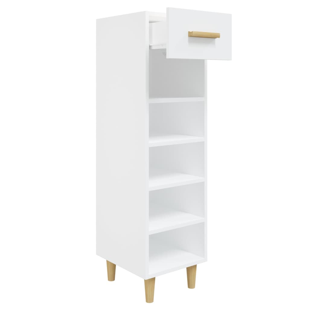 Gabinete de zapatos Vidaxl 30x35x105 cm de madera propiedad de blanco