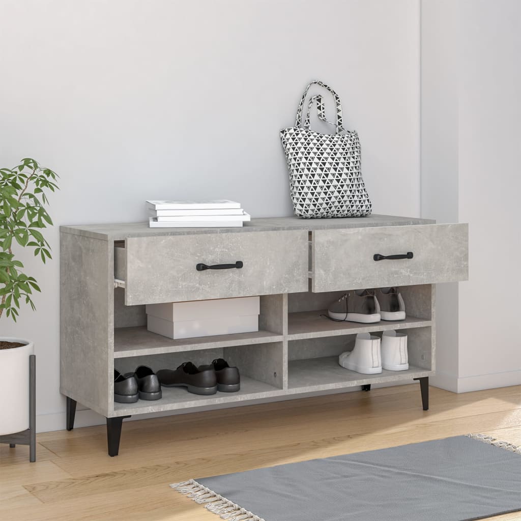 Gabinete de zapatos Vidaxl 102x35x55 cm Precio de concreto de madera procesada