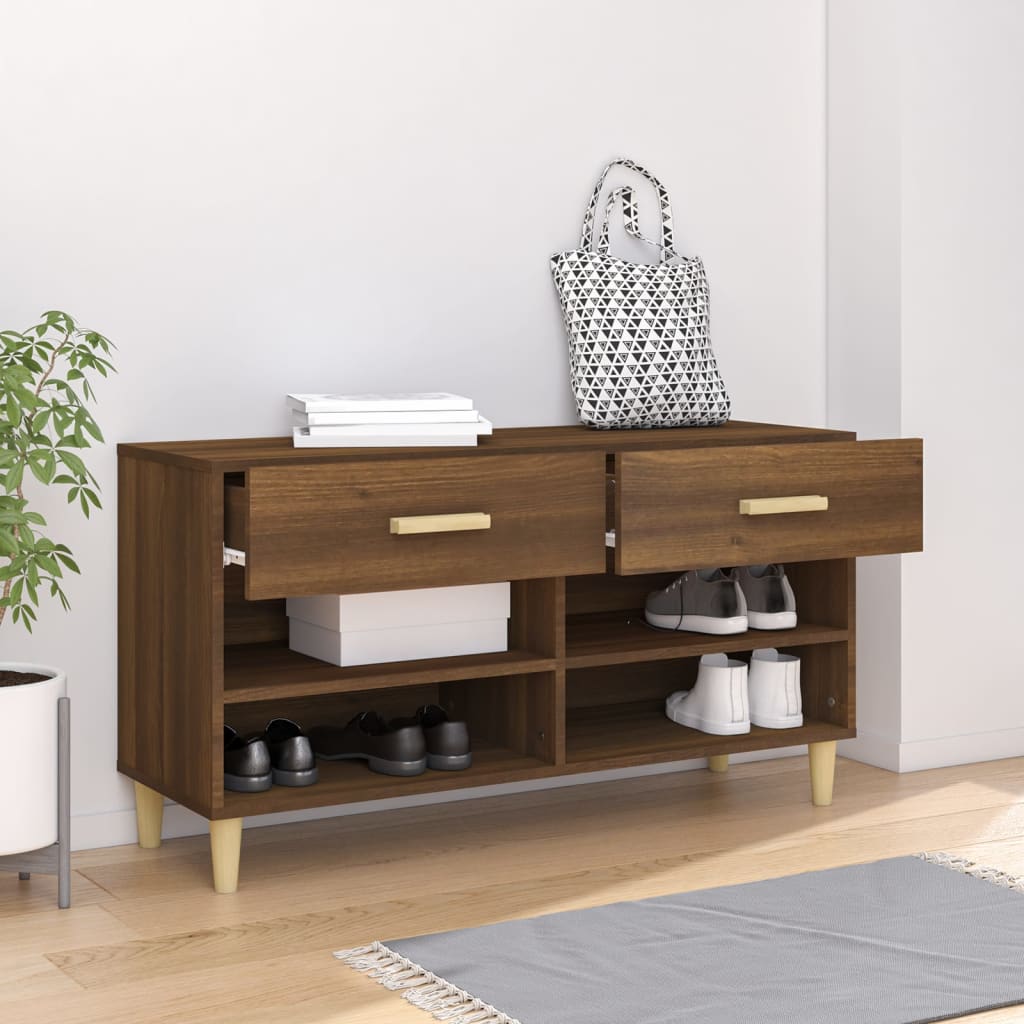 Vidaxl Cabinet per scarpe 102x35x55 cm COLORE COURO IN BARCHIO
