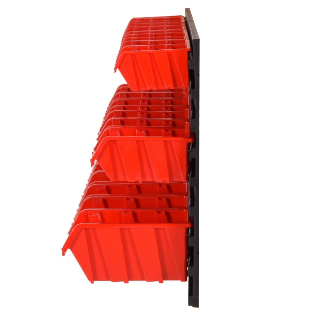 Vidaxx Juego de sistema de clasificación de 26 piezas 77x39 cm polipropileno rojo y negro