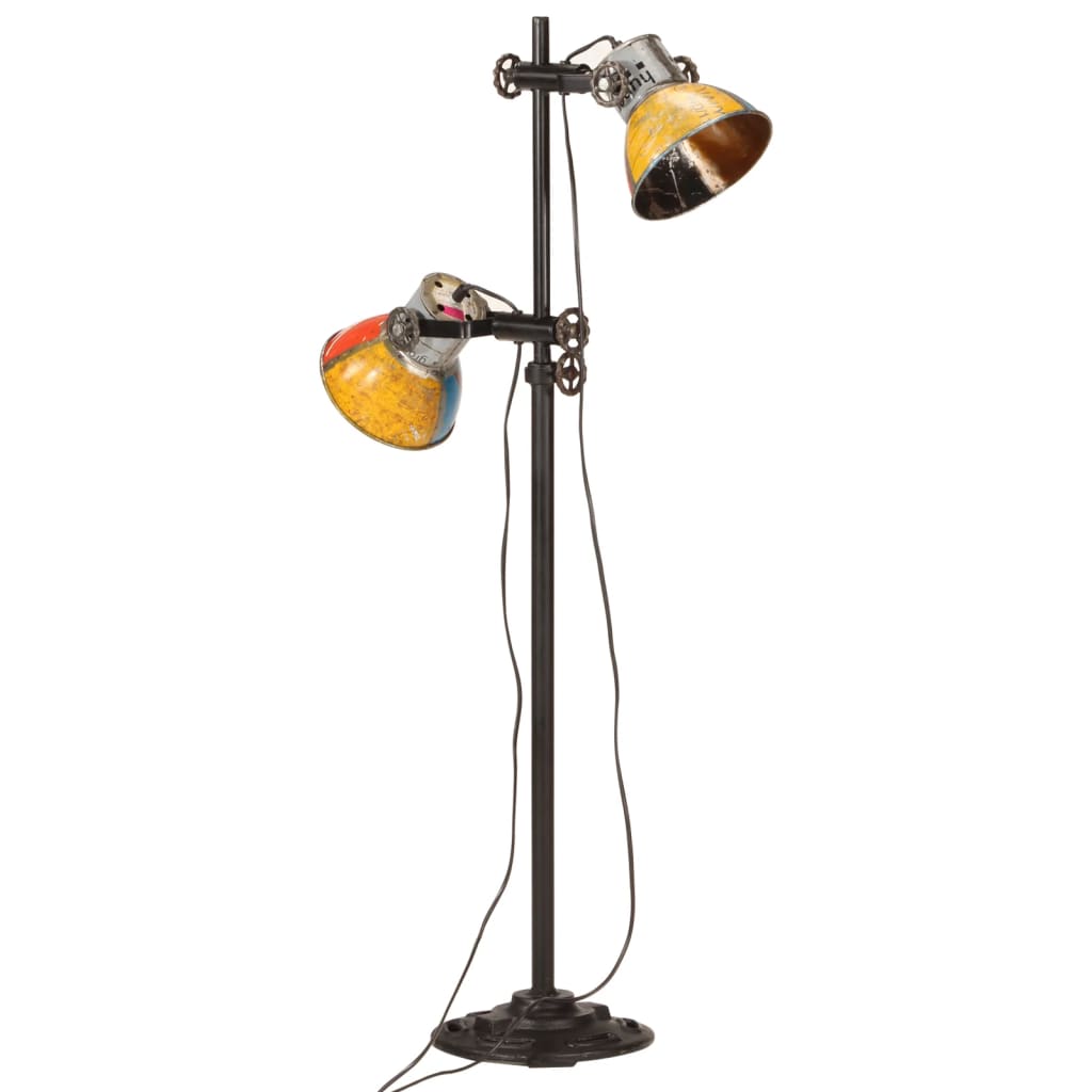 Lampada da pavimento Vidaxl con 2 paralumi E27 multilorato