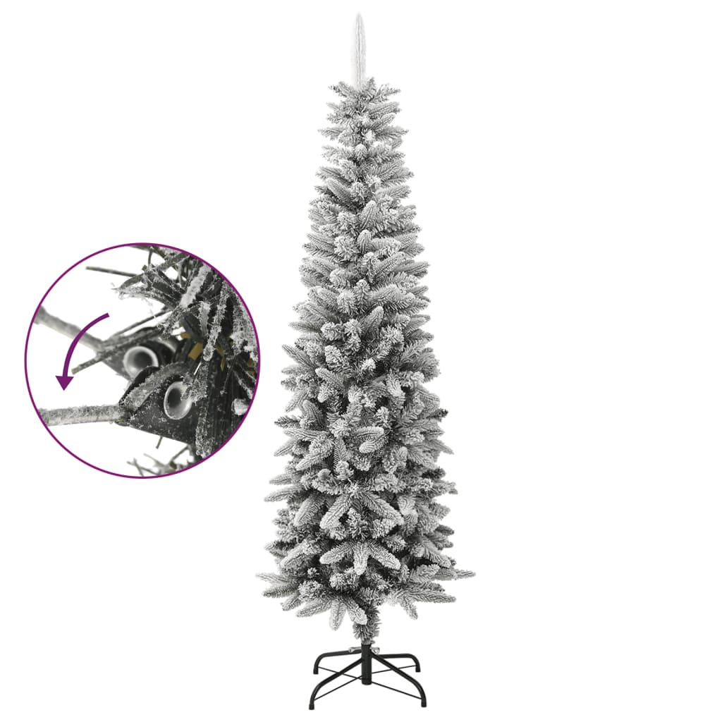 Vidaxl Kunstkerstboom con neve stretta da 180 cm PVC e PE
