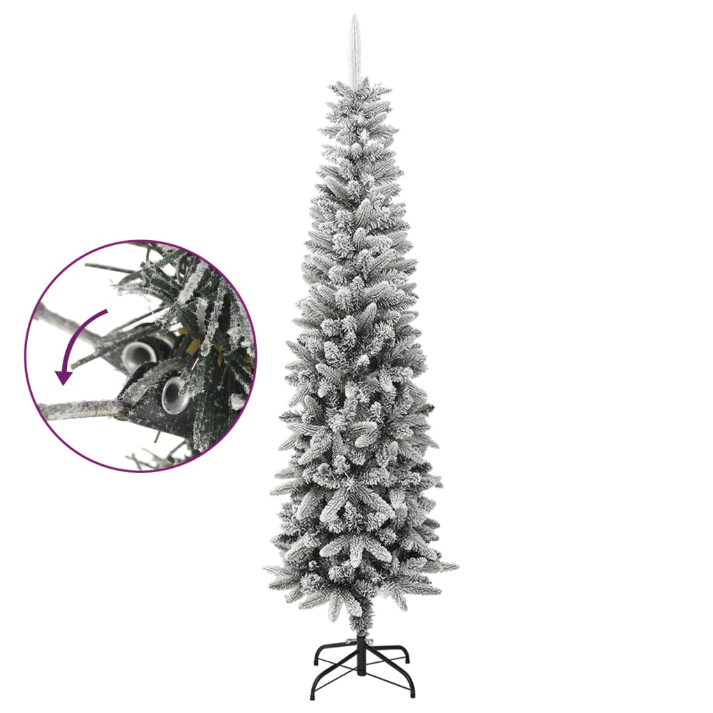 Vidaxl Kunstkerstboom con neve stretta 240 cm PVC e PE