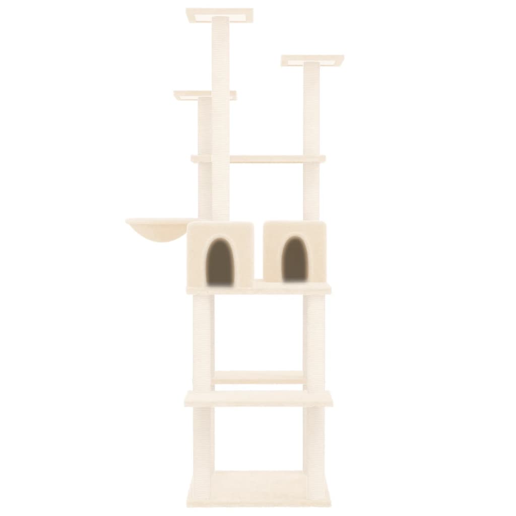 Muebles de gato de Vidaxl con postes de rascado de sisal 167 cm de crema