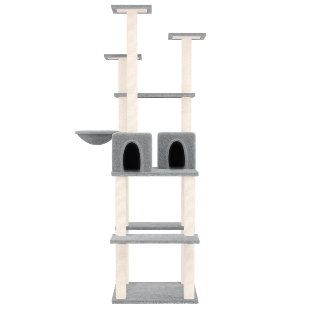 Muebles de gato de Vidaxl con postes de rascado de sisal 167 cm de gris claro