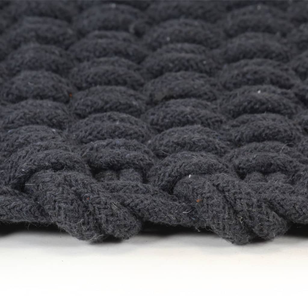 Tappeto Vidaxl rettangolare 180x250 cm in cotone antracite