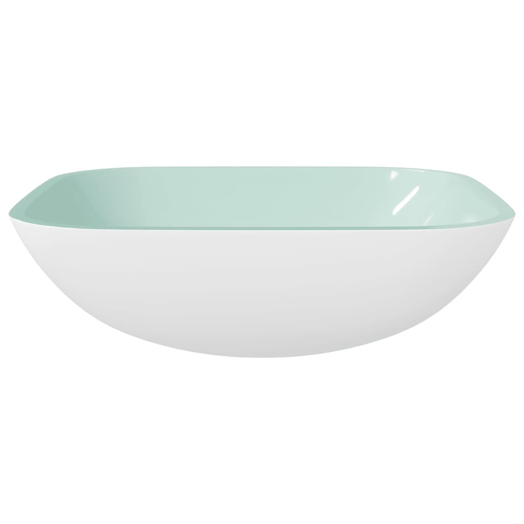 Vidaxl Washbasin 42x42x14 cm de vidrio blanco