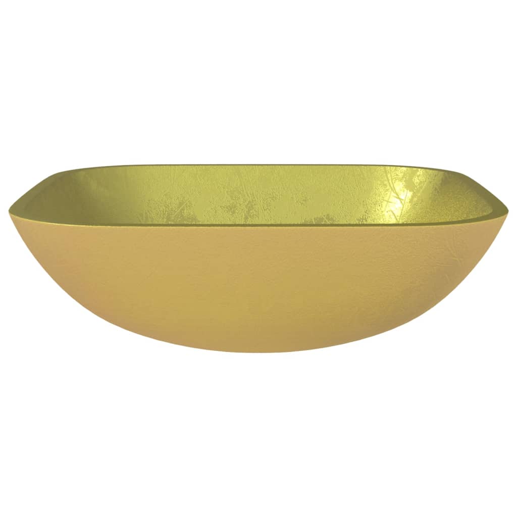 Vidaxl Washbasin 42x42x14 cm de oro de vidrio
