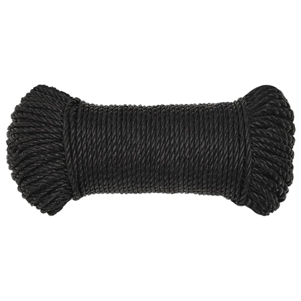Vidaxl Werkouw 8 mm 250 m Polypropene nero