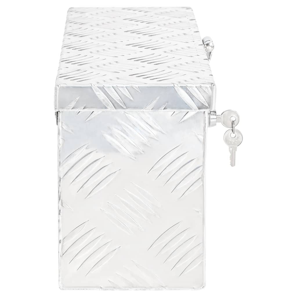 Vidaxl Box de almacenamiento 50x15x20.5 cm de aluminio de color plateado