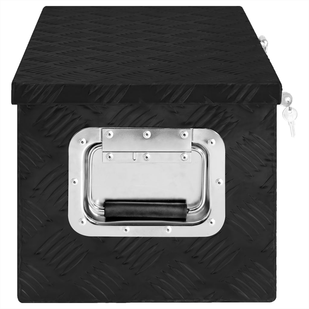 Casella di archiviazione Vidaxl 70x31x27 cm in alluminio nero