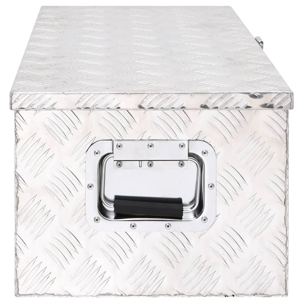 Vidaxl Box de almacenamiento 80x39x30 cm de aluminio de color plateado