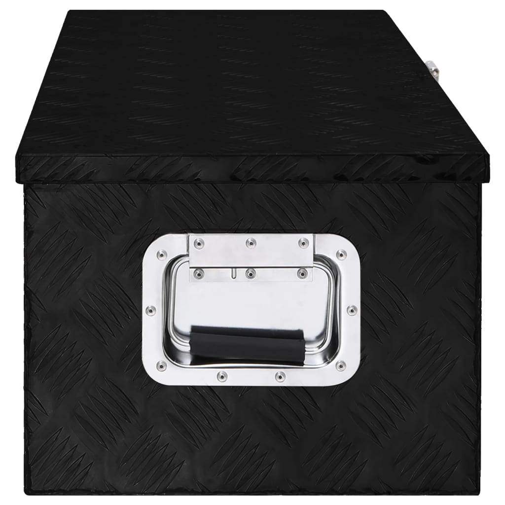 Casella di archiviazione Vidaxl 80x39x30 cm in alluminio nero