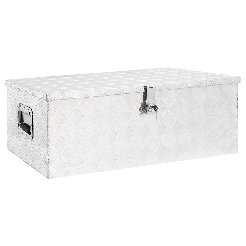 Vidaxl opbergbox 90x47x33,5 cm aluminium zilverkleurig