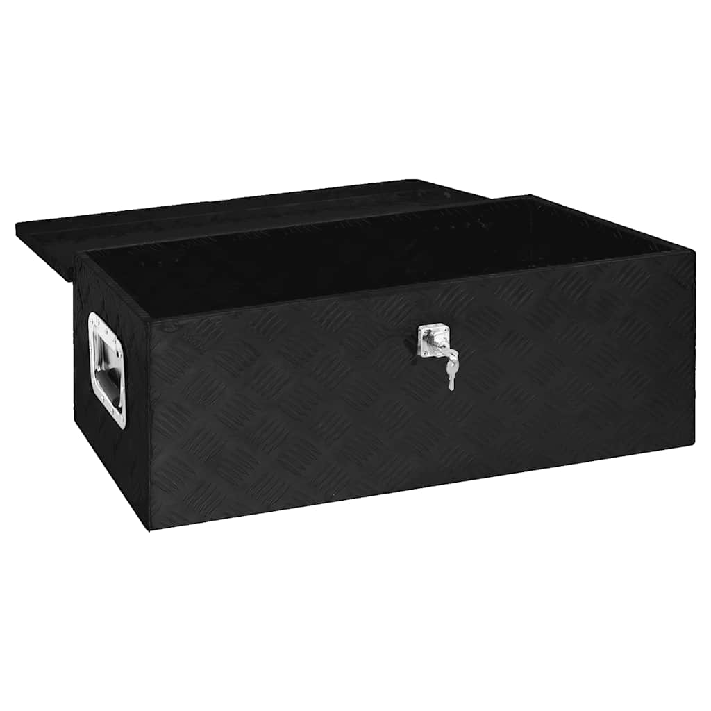 Vidaxl opbergbox 90x47x33,5 cm aluminium zwart