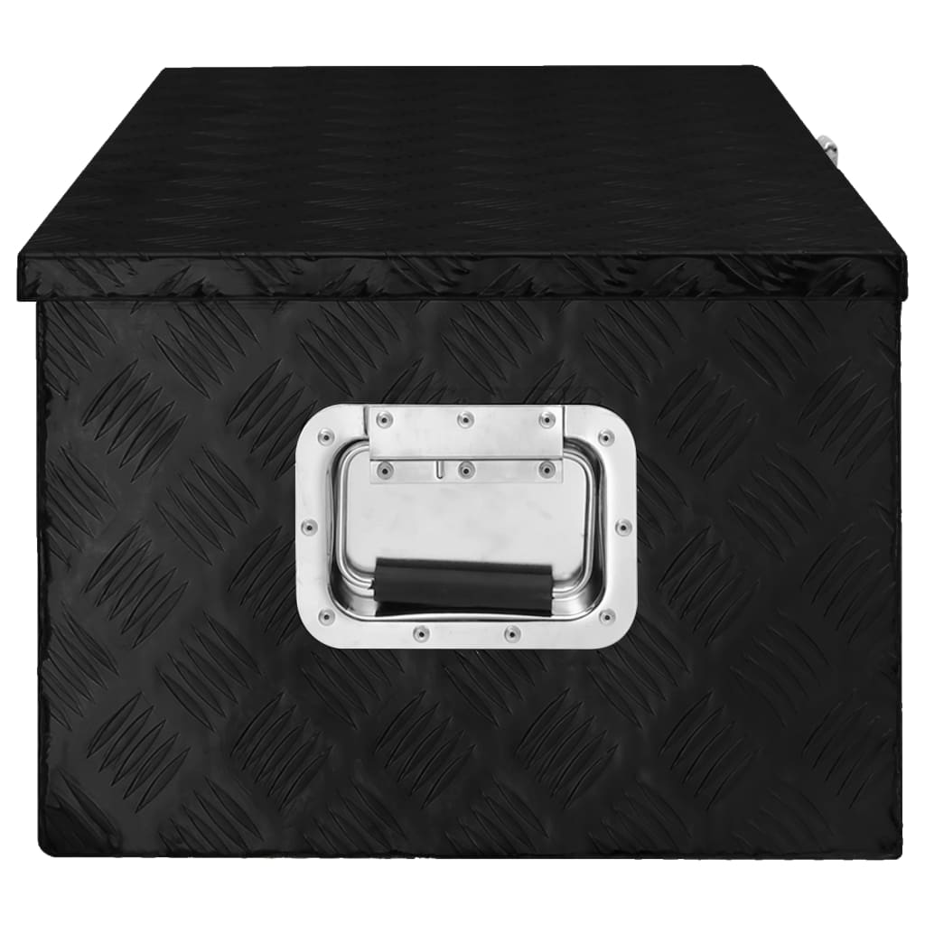 Casella di archiviazione Vidaxl 90x47x33.5 cm in alluminio nero