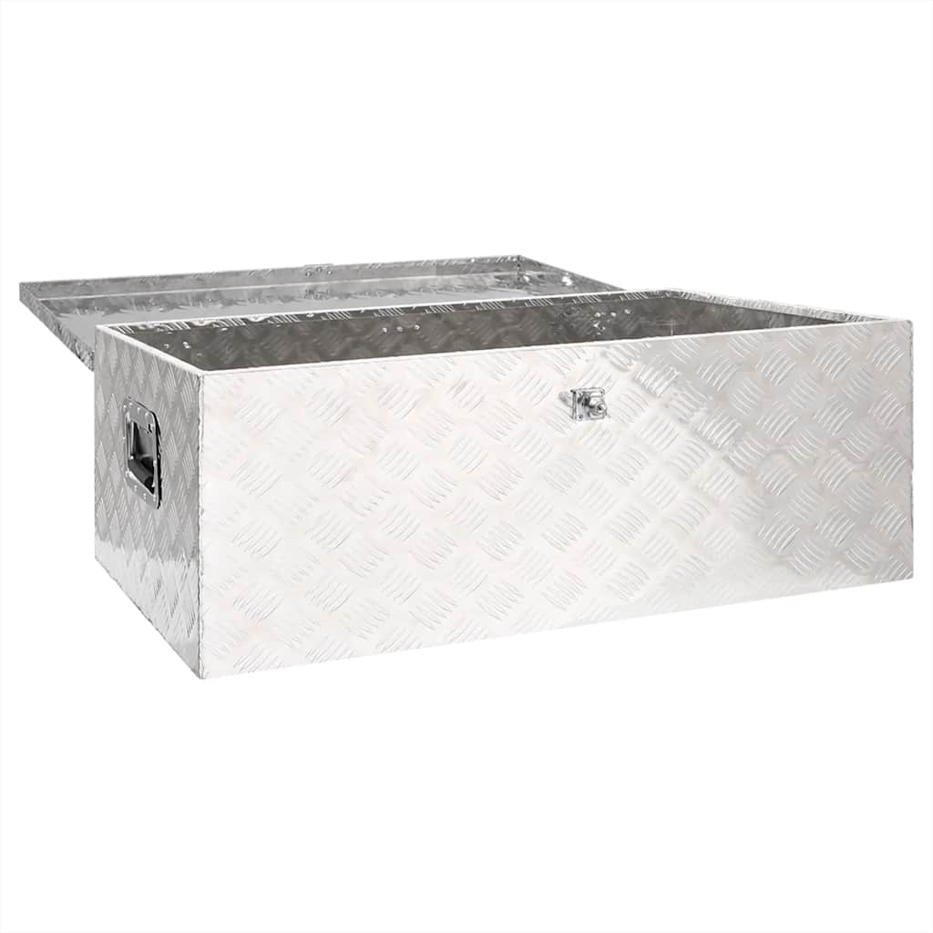 Vidaxl opbergbox 100x55x37 cm aluminium zilverkleurig