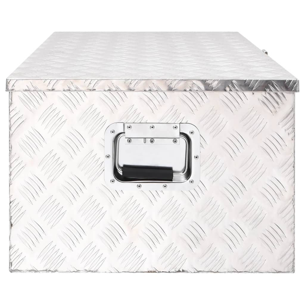 Vidaxl Box de almacenamiento 100x55x37 cm de aluminio de color plateado