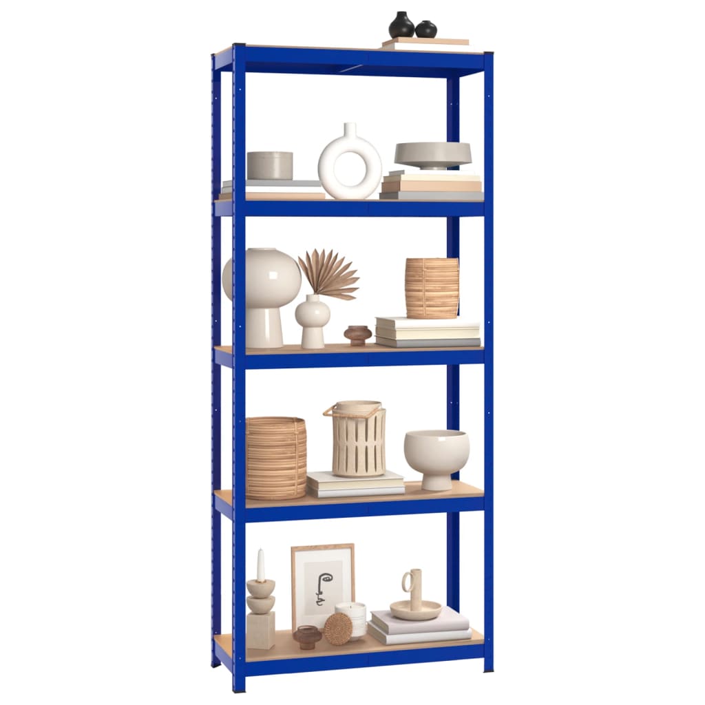 Vidaxl opbergrek 5-laags staal bewerkt hout blauw