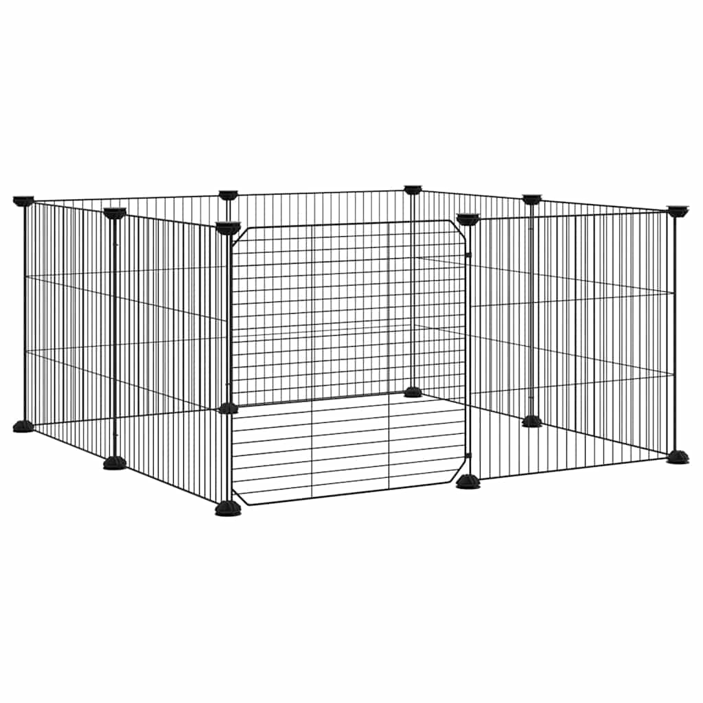 Vidaxl Pets Cage con puerta 8 paneles 35x35 cm de acero negro