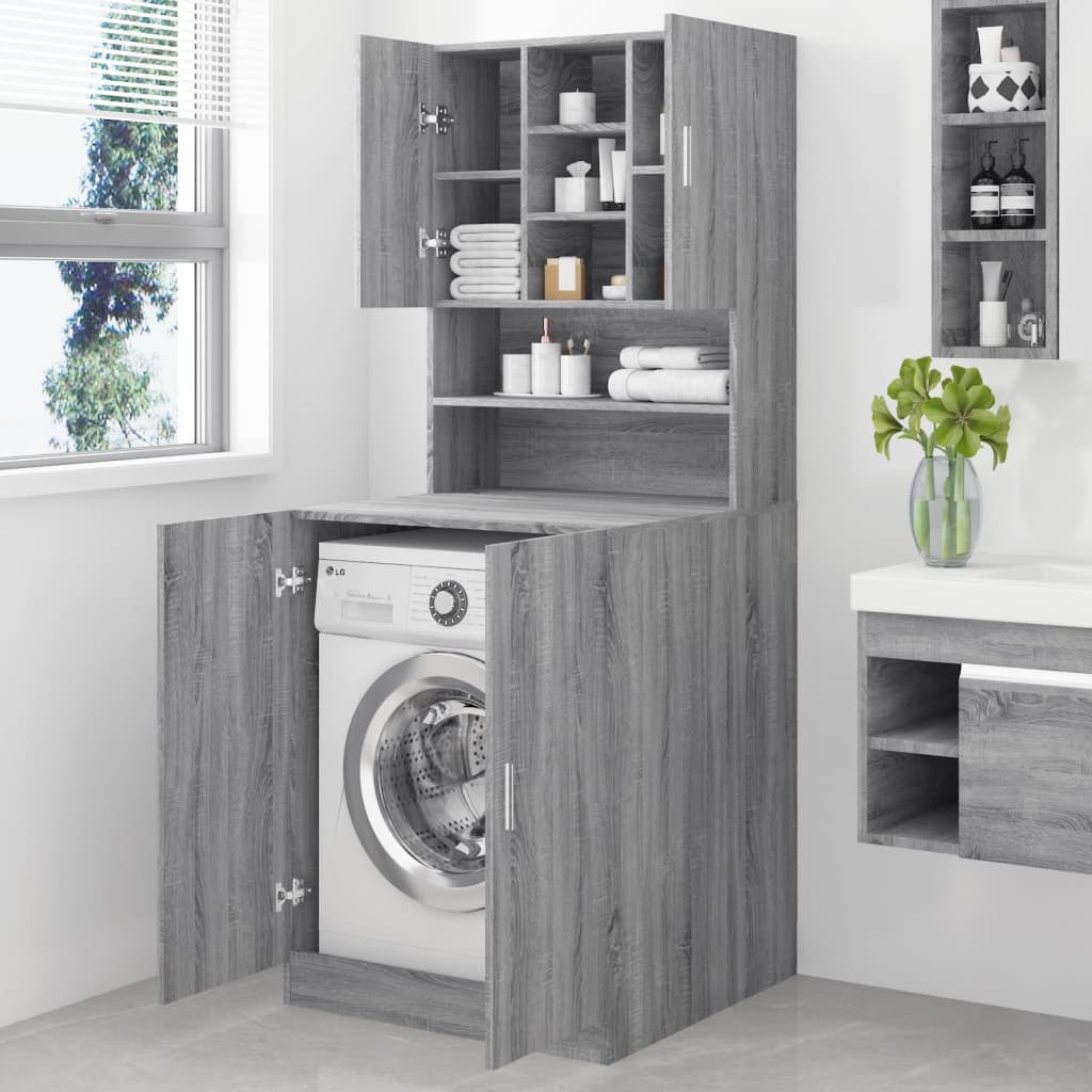 Gabinete de lavadora Vidaxl Madera procesada Grey Sonoma Oak -Colorado