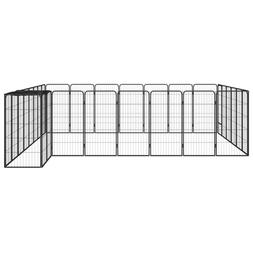 Vidaxl perrina 30 paneles 50 x 100 cm de polvo -acero negro