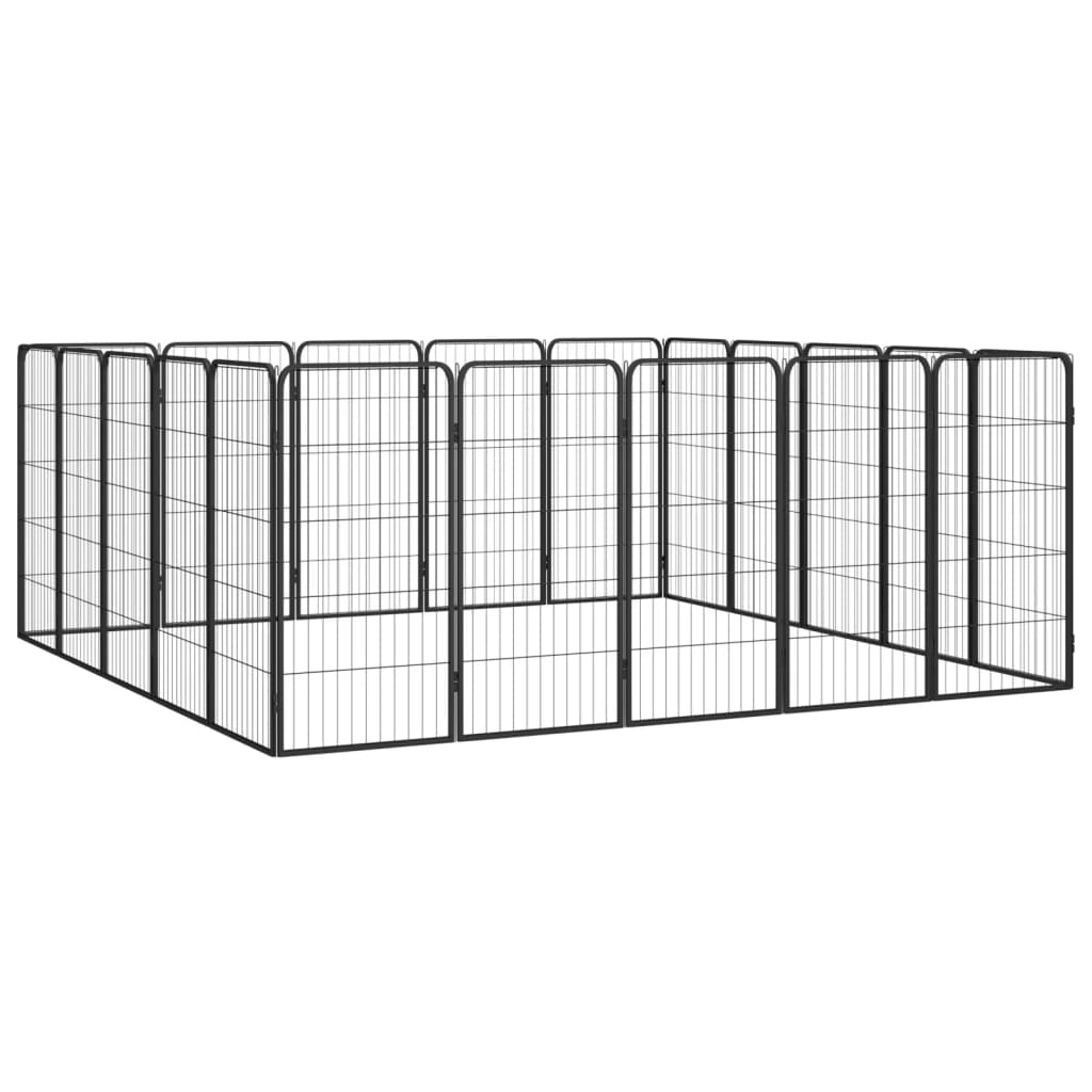 Vidaxl perrina 20 paneles 50 x 100 cm en polvo -acero cubierto negro