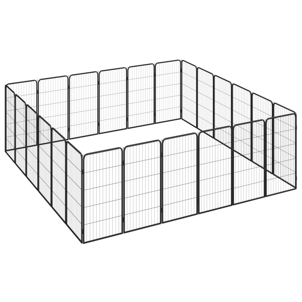 Vidaxl perrina 24 paneles 50 x 100 cm de polvo -acero negro