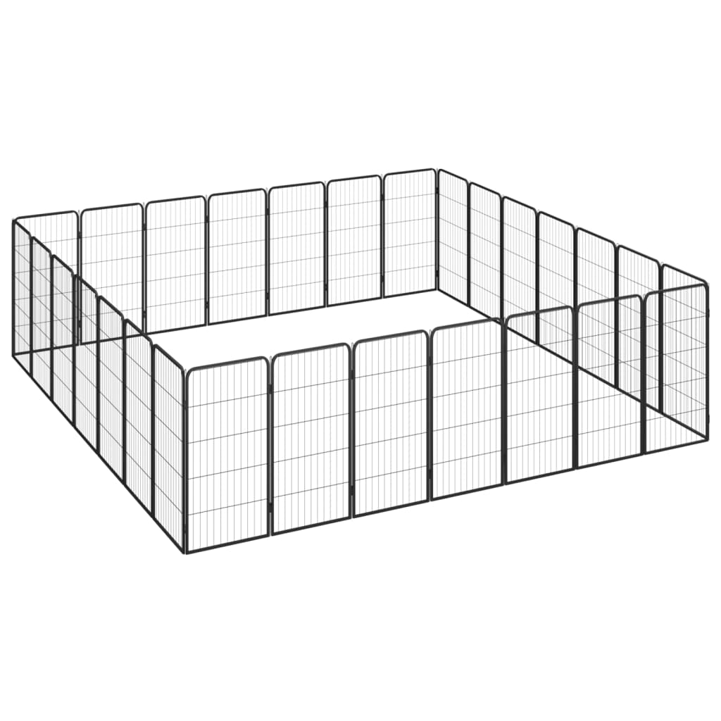 Vidaxl Dog Kennel 28 Pannelli 50x100 cm in polvere ricoperta di nero