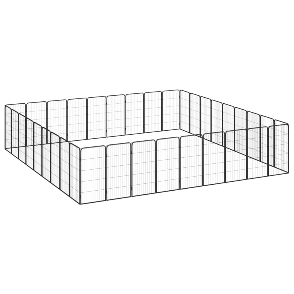 Vidaxl perrina 36 paneles 50 x 100 cm de polvo -acero cubierto negro