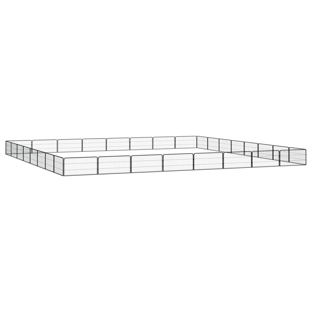 Vidaxl perrina 32 paneles 100x50 cm de polvo -acero negro