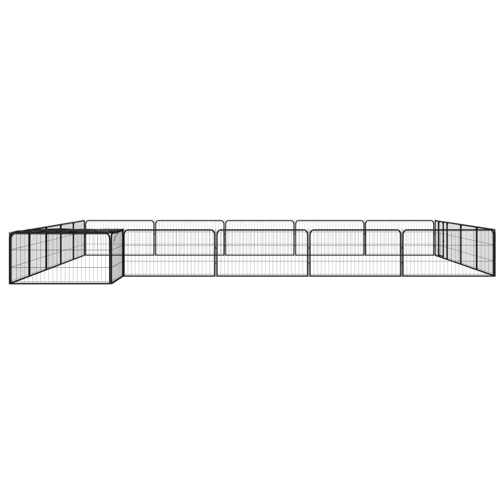 Vidaxl perrina 20 paneles 100x50 cm en polvo -acero cubierto negro